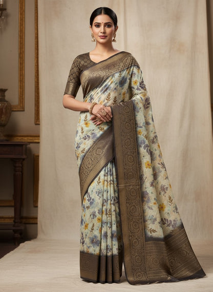 Pattu Silk Floral Printed Saree