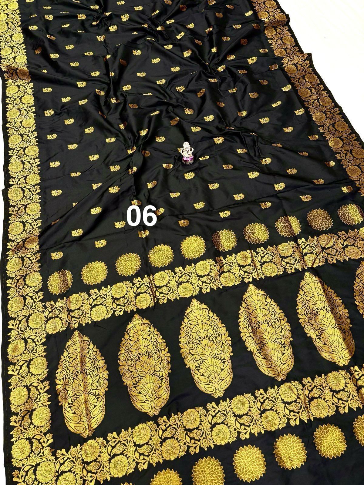 Soft Silk - Black Golden Saree