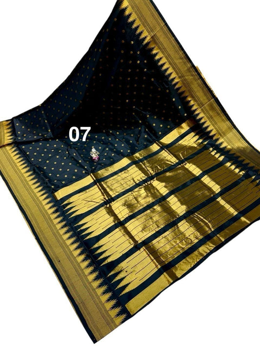 Soft Silk - Black Golden Saree