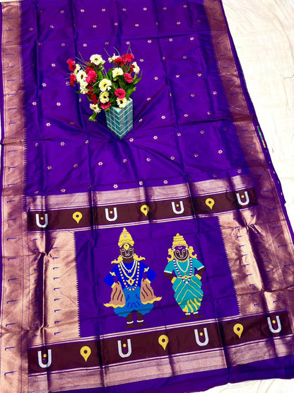 Royal Purple Vithu Mauli Soft Silk Paithani Saree