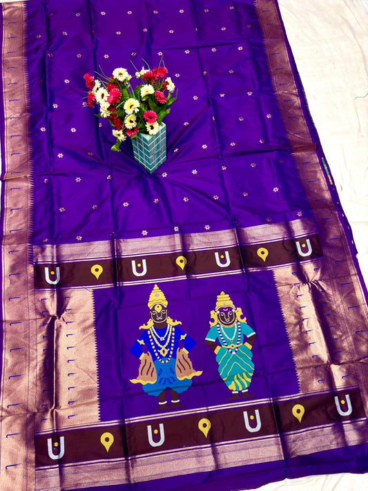 Royal Purple Vithu Mauli Soft Silk Paithani Saree