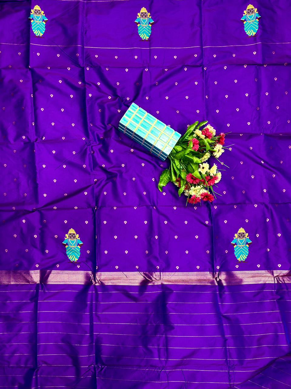 Royal Purple Vithu Mauli Soft Silk Paithani Saree