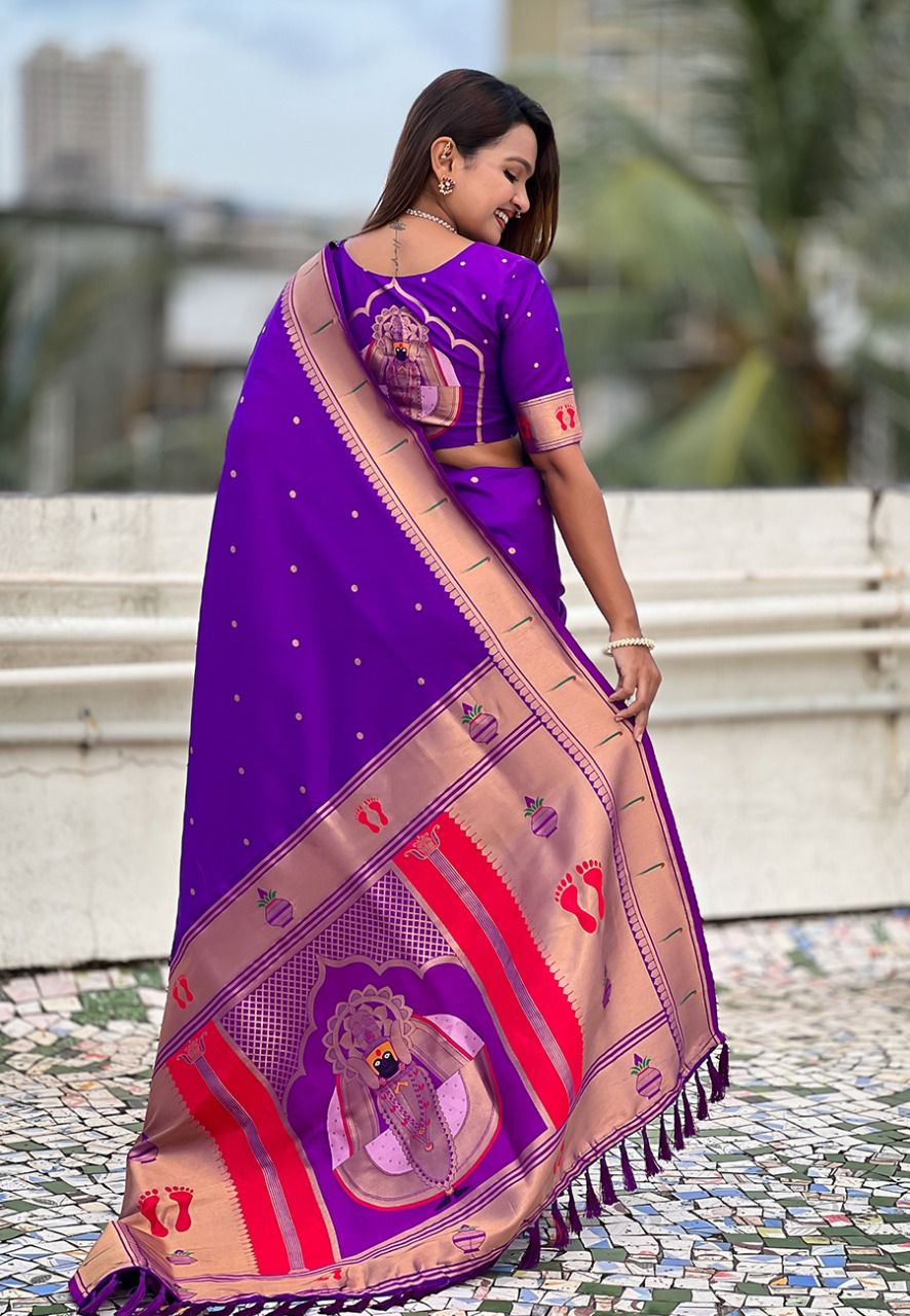 Devangana Royal-Purple Balaji Paithani Soft Silk Saree