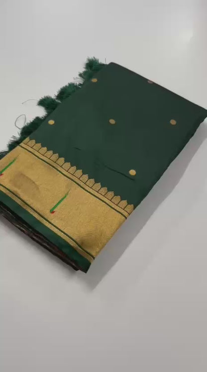 Royal Green Balaji Zari Paithani Soft Silk