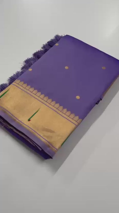 Royal Lavender Balaji Paithani Soft Silk Saree